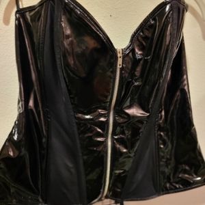 Vinyl zip front corset Size 42